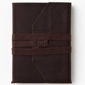 ❤️BUY 2 GET 1 FREE  Wrap Soft Brown Italian Leather Journal Lace Up Tie, Lined